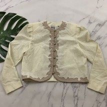 Leslie Fay Womens Vintage Cropped Jacket Size 8 Petite Cream Western Lightweight - £15.59 GBP