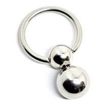 Double Ball Ring Piercing 16g (1.2mm) 10mm Ring Surgical Steel Cucurbit Gourd - £9.49 GBP