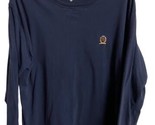 Tommy Hilfiger Men Long Sleeved Round Neck Cotton Logo Crest T shirt Nav... - £9.74 GBP