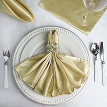10 Champagne Silky Satin 20X20&quot;&quot; Wedding Napkins Party Table Linens Catering Gif - £10.21 GBP