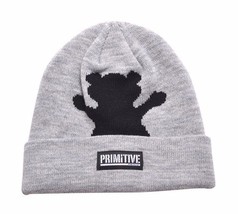 Primitive x Grizzly GripTape Grey Bear Fold Cuff Beanie Winter Skate Hat... - £17.62 GBP