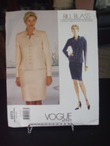 Vogue Bill Blass 2273 Misses Sem-Fitted Jacket &amp; Skirt Pattern - Size 12... - $19.79