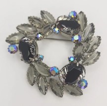 Vintage Juliana Art Glass Brooch Pin Silver Open Back Costume Jewelry PB77 - £72.15 GBP