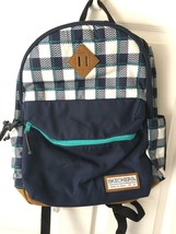 Skechers Large Navy Blue Green Plaid Laptop Backpack School Bag Knapsack - $59.99