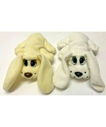 POUND PUPPIES Puppy Set of 2 Ivory White Long Ears 6 1/2&quot; long Plush Fig... - £19.38 GBP