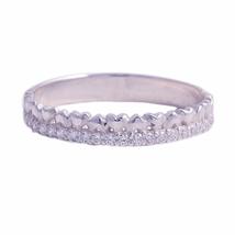 SwaraEcom 14K White Gold Plated 0.37 Ct Round Cut CZ Heart Wedding Band,Perfect  - £44.76 GBP