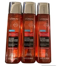 3 Pk L&#39;Oreal Revitalift Derm Intensives 5% Pure Glycolic Acid Peeling Toner - $42.99