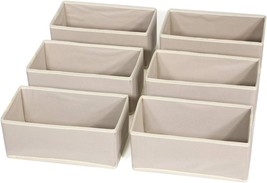 Diommell 6 Pack Foldable Cloth Storage Box Closet Dresser Drawer, Beige 060 - $39.92