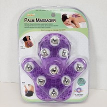 Lindo Palm Stress Relieving Massager 360° Rotating Balls Spa Leg Back - Purple - $11.74