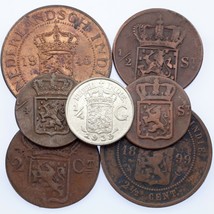 Netherlands East Indies 7-Coin Set Stuvier, Cents, Gulden - $59.40