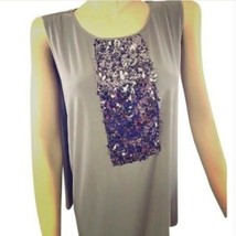 Ellen Tracy Pewter Gray Cocktail Sequins Fly Away Size Medium NWT - £17.06 GBP