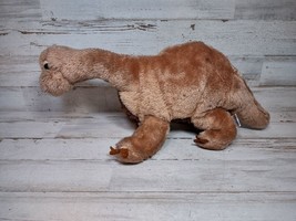 Vintage Dakin Brontosaurus Dinosaur Brown Plush Stuffed Animal Toy 1980 13&quot; - £11.15 GBP