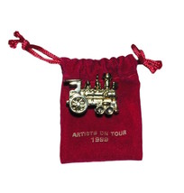Hallmark 1999 Gold Locomotive Artists On Tour Noel RR R.R. Miniature Ornament - £19.63 GBP