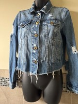 Pistola Light Blue Denim Distressed Blue Cropped Jacket SZ S NWOT - $64.35