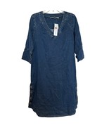 Soft Surroundings Positano Getaway Womens Shift Dress Medium Blue Denim NWT - $88.87