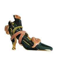 Kenneth J Lane Green Victorian High Heel Shoe Brooch - £17.40 GBP