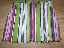 Toddler Size 5T Baby Gap Lime Green Pink White Purple Striped Mini Skirt EUC - £9.41 GBP