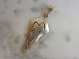 Womens Vintage Estate Sterling Silver Modernist Pendant 3.5g #E4434 - £23.74 GBP