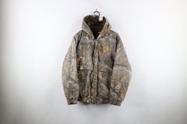 Vtg Streetwear Mens Medium Faded Realtree Camouflage Fleece Lined Hooded Jacket - £66.91 GBP