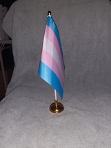14x21cm 5.5x8.25 inch Transgender Transsexual Pride Desk Flag With Stand - $7.99