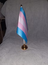 14x21cm 5.5x8.25 inch Transgender Transsexual Pride Desk Flag With Stand - £6.28 GBP