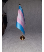 14x21cm 5.5x8.25 inch Transgender Transsexual Pride Desk Flag With Stand - £6.25 GBP