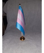 14x21cm 5.5x8.25 inch Transgender Transsexual Pride Desk Flag With Stand - $10.96 CAD