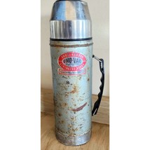 Vintage Uno Vac Unbreakable Thermos Stainless Steel Bottle 13&quot; Please Read - $13.47