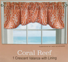 Colordrift Coral Reef Crescent Valance 60&quot; x 17&quot; Coastal Beach Style Coral White - £13.42 GBP