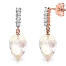 Galaxy Gold GG 14k Rose Gold Earrings with Diamonds and Pointy Briolette... - $654.99+