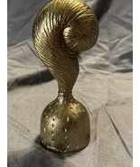 Modern Gold Swirl Brass Bell 6” Textured Metal Decorative Chime Sculpture - €12,43 EUR