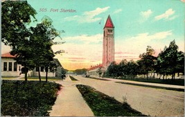 Vtg Postcard 1911 - Fort Sheridan Illinois - Street View - £4.16 GBP