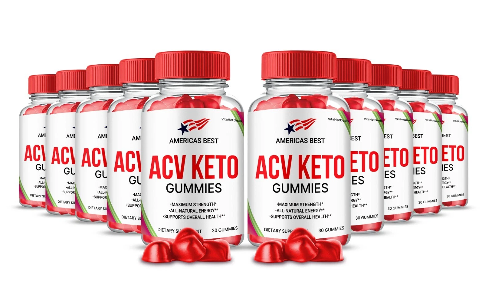 Americas Best ACV Keto Gummies Maximum Strength, Premium Formula (10 Pack) - $203.95