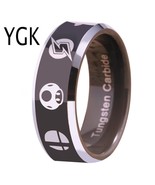 YGK Trendy 8mm Tungsten Carbide Mario / Pokemon / Zelda / Smash Theme Ring - $38.99