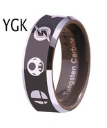 YGK Trendy 8mm Tungsten Carbide Mario / Pokemon / Zelda / Smash Theme Ring - £31.16 GBP