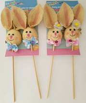 Colorful Burlap Easter Bunny Picks 12” Easter Crafts, Select Type - £2.36 GBP+