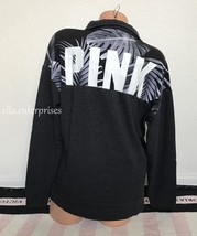 Victoria&#39;s Secret Pink Slouchy Quarter Zip Tropical Palm Pullover Sweater -Small - £51.30 GBP