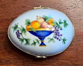 Vintage Limoges France Trinket Box Egg Fruit Basket Castel  1 Owner Mint - $66.83