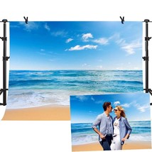 Ocean Backdrop Beach Photography Backdrops 10X7Ft Seamless Sea Blue Sky ... - $69.99