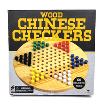 Cardinal Wood Chinese Checkers Game Complete 60 Colored Pegs 2-6 Players... - $19.79