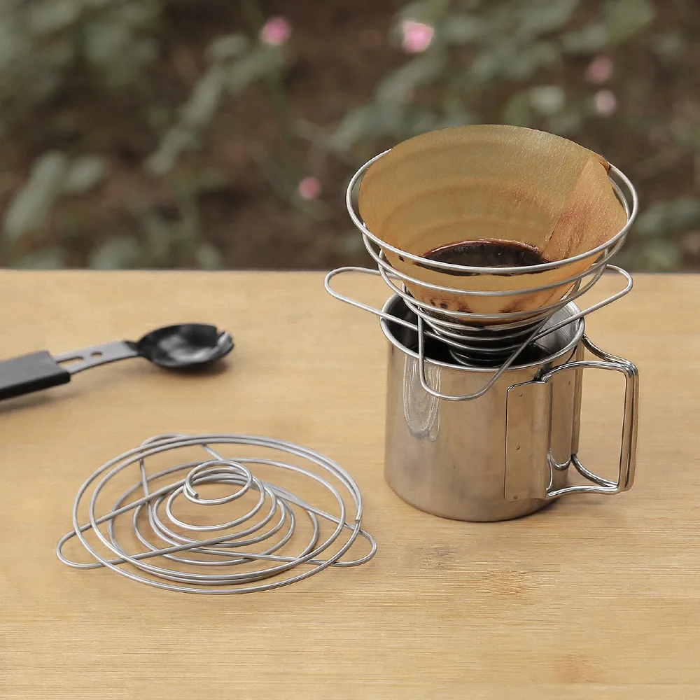 Folding Outdoor Coffee Filter Holder Reusable Coffee Filters Dripper Coffee - £8.51 GBP