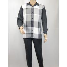 Men's MONTIQUE Two Piece Set Walking Leisure Suit 2370 Gray Plaid image 2