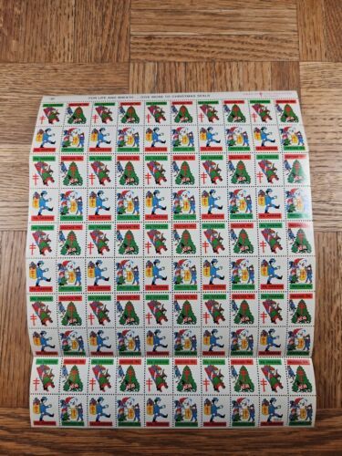 Primary image for American Lung Association Christmas Seals Stamps 1974 Sheet (100)