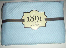 Sferra 1891 Queen Opera Blanket Blue Cotton Diagonal Twill Weave All Sea... - £140.19 GBP