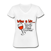 Wine A Bit Women&#39;s V-Neck T-Shirt - $21.99