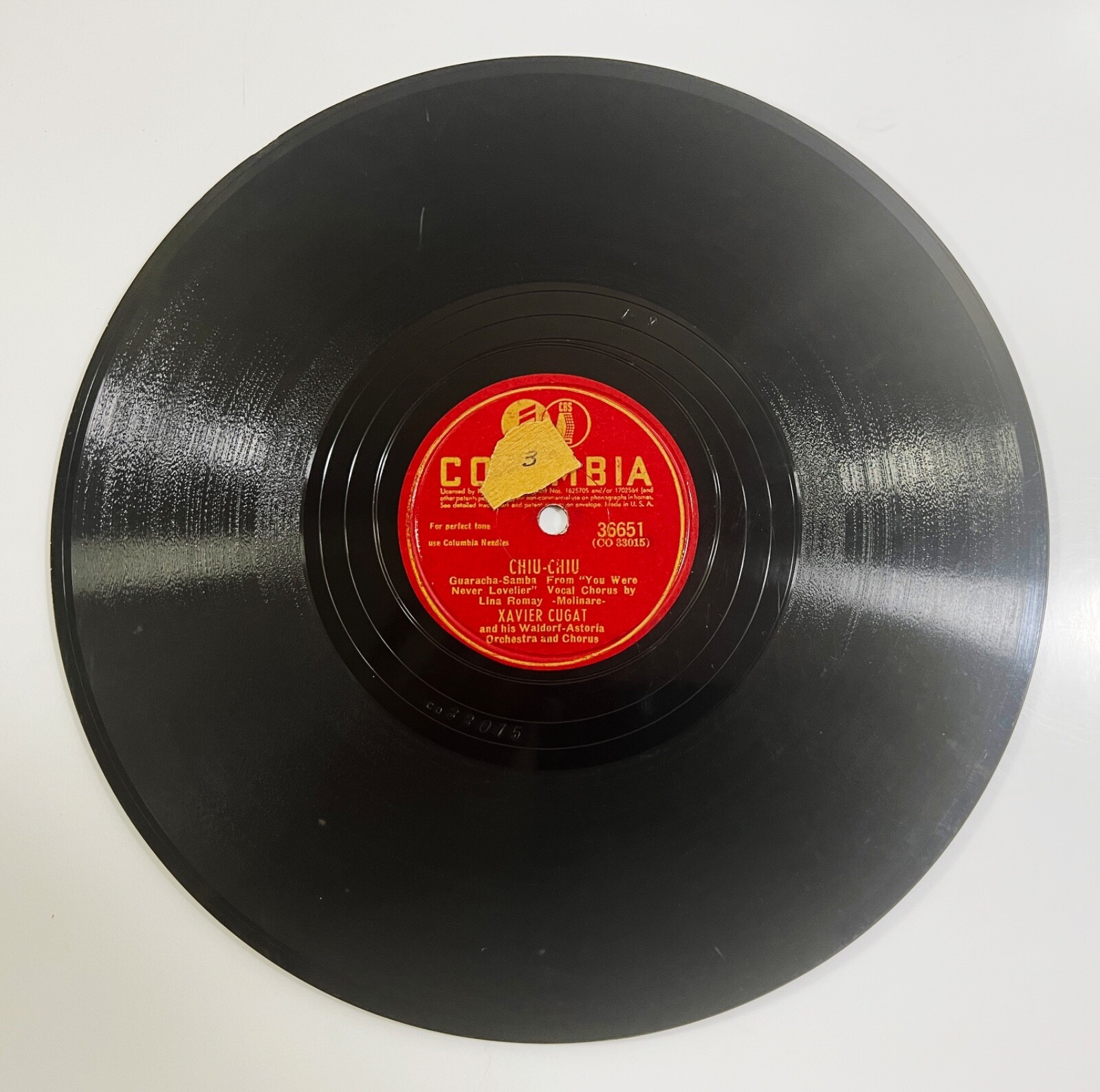 Brazil /Chiu Chiu/ Xavier Cugat (10&quot;, 78 rpm, Columbia, 36651) - $14.84