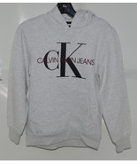 Calvin Klein Jeans CKFEB41F 270 Medium Gray Color Hooded Sweatshirt - £38.93 GBP