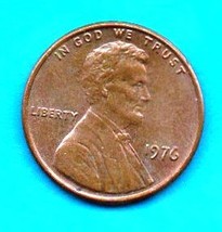 1976 P Lincoln Memorial Penny - Circulated  About XF - $0.01