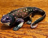 Jere! Luxury Gifts Colorful Iguana Lizard Bejeweled Enameled Trinket Box - £38.52 GBP
