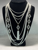 Vintage White Monet Multi Chain Necklace - €17,49 EUR